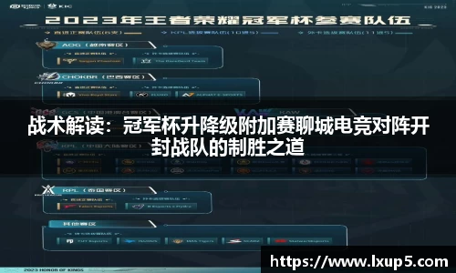 战术解读：冠军杯升降级附加赛聊城电竞对阵开封战队的制胜之道
